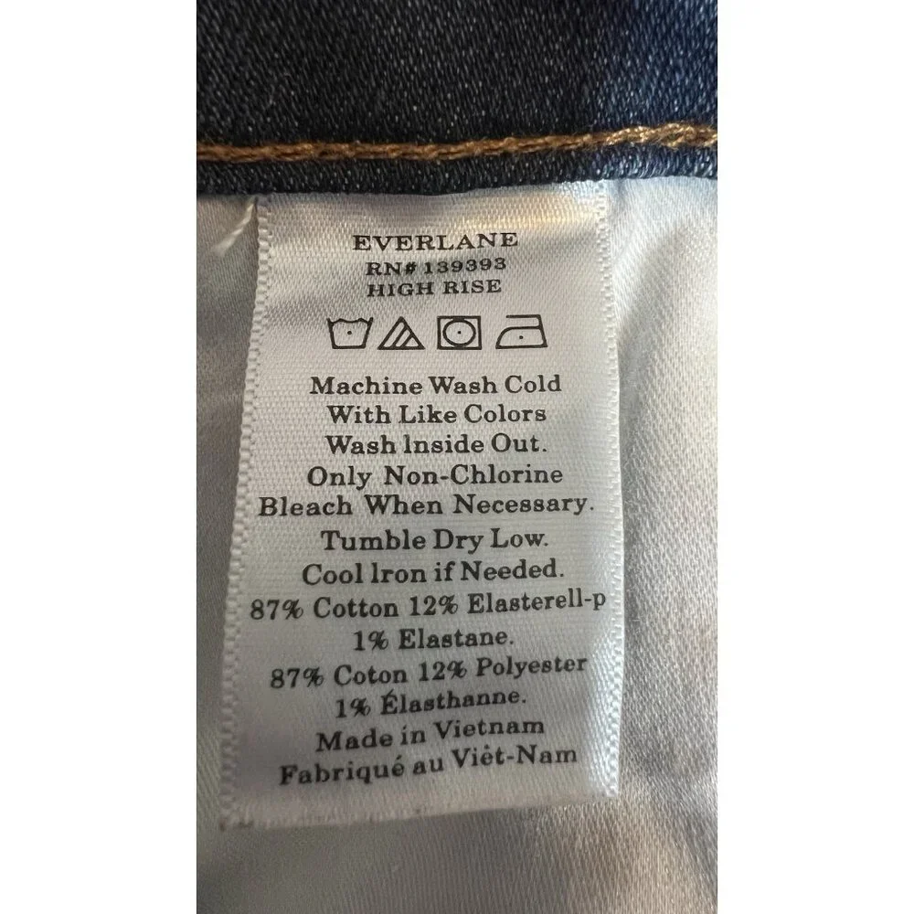 Everlane Women Jeans Size 32 High Rise Skinny Blue Stretch Zipper Pockets